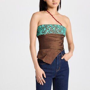 Tory Burch Lollipops Embellished Wrap Bustier Top